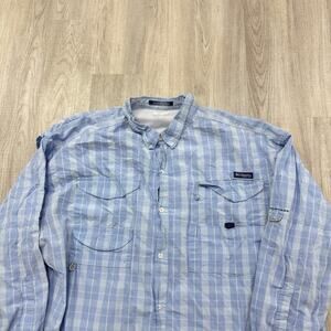 Columbia PFG Shirt Men's 5XL Blue  Lightweight Vented Fishing Performance